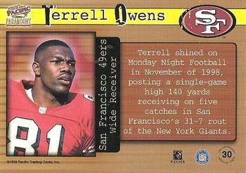 1999 Pacific Paramount - Personal Bests #30 Terrell Owens Back