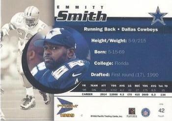 1999 Pacific Prism - Holographic Blue #42 Emmitt Smith Back