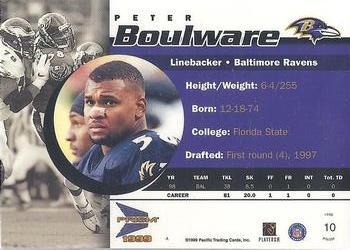 1999 Pacific Prism - Holographic Gold #10 Peter Boulware Back