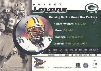 1999 Pacific Prism - Holographic Gold #58 Dorsey Levens Back