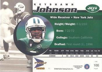 1999 Pacific Prism - Holographic Gold #100 Keyshawn Johnson Back