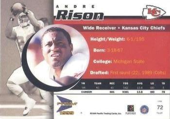 1999 Pacific Prism - Holographic Mirror #72 Andre Rison Back