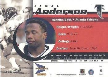 1999 Pacific Prism - Premiere Date #6 Jamal Anderson Back