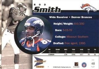 1999 Pacific Prism - Premiere Date #48 Rod Smith Back