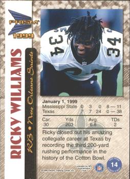 1999 Pacific Prism - Sunday's Best #14 Ricky Williams Back