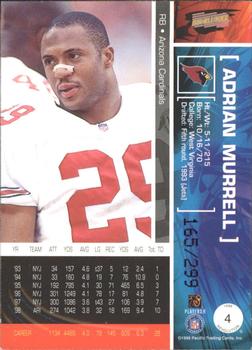 1999 Pacific Revolution - Red #4 Adrian Murrell Back