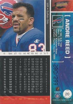 1999 Pacific Revolution - Red #20 Andre Reed Back