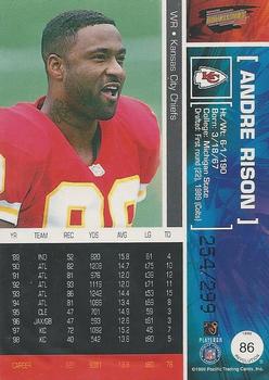 1999 Pacific Revolution - Red #86 Andre Rison Back