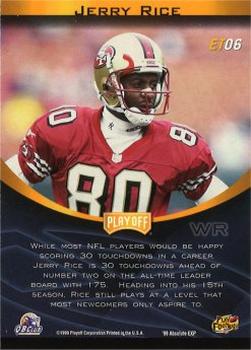 1999 Playoff Absolute EXP - Extreme Team #ET6 Jerry Rice Back