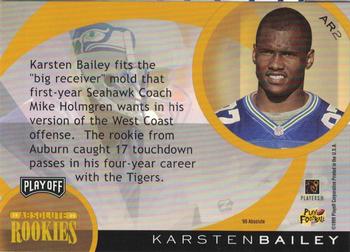 1999 Playoff Absolute EXP - Rookies Inserts #AR2 Karsten Bailey Back