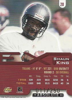 1999 Playoff Absolute EXP - Tools of the Trade #20 Shaun King Back