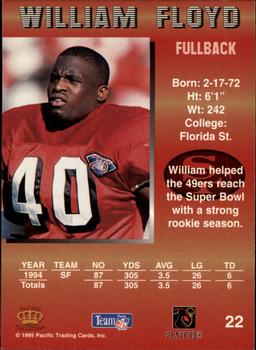 1995 Pacific #22 William Floyd Back