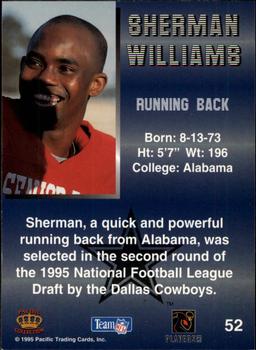 1995 Pacific #52 Sherman Williams Back