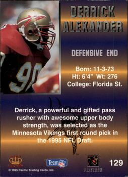 1995 Pacific #129 Derrick Alexander Back