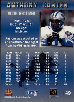 1995 Pacific #149 Anthony Carter Back