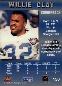 1995 Pacific #150 Willie Clay Back