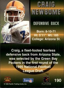 1995 Pacific #190 Craig Newsome Back