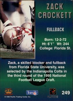 1995 Pacific #249 Zack Crockett Back