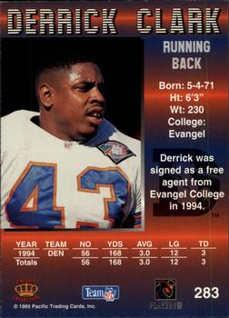 1995 Pacific #283 Derrick Clark Back