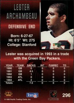 1995 Pacific #296 Lester Archambeau Back