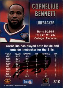 1995 Pacific #310 Cornelius Bennett Back