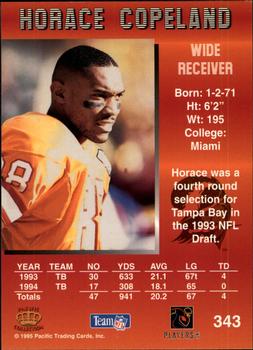 1995 Pacific #343 Horace Copeland Back