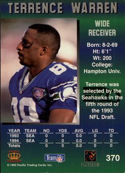 1995 Pacific #370 Terrence Warren Back