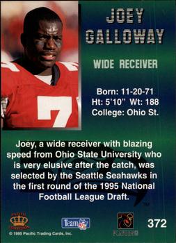 1995 Pacific #372 Joey Galloway Back