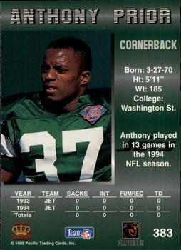 1995 Pacific #383 Anthony Prior Back