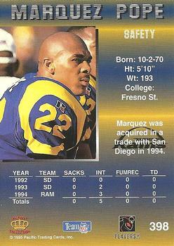 1995 Pacific #398 Marquez Pope Back