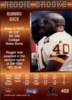 1995 Pacific #402 Reggie Brooks Back