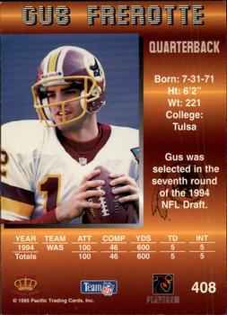1995 Pacific #408 Gus Frerotte Back