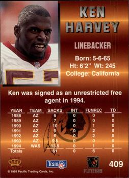 1995 Pacific #409 Ken Harvey Back