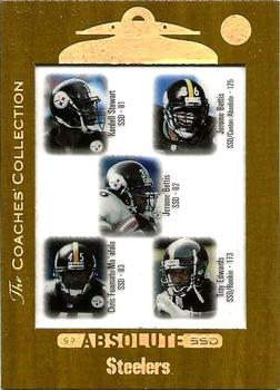 1999 Playoff Absolute SSD - Coaches Collection Gold #153 Jerome Bettis / Kordell Stewart / Troy Edwards / Chris Fuamatu-Ma'afala Front