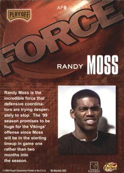 1999 Playoff Absolute SSD - Force #AF9 Randy Moss Back