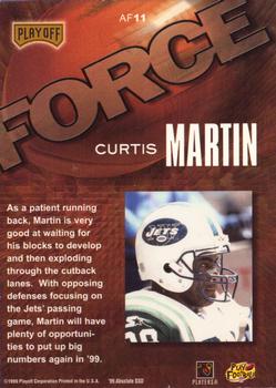 1999 Playoff Absolute SSD - Force #AF11 Curtis Martin Back