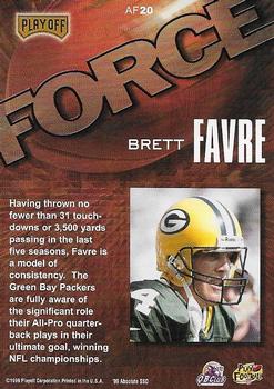 1999 Playoff Absolute SSD - Force #AF20 Brett Favre Back