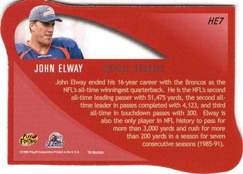 1999 Playoff Absolute SSD - Heroes #HE7 John Elway Back