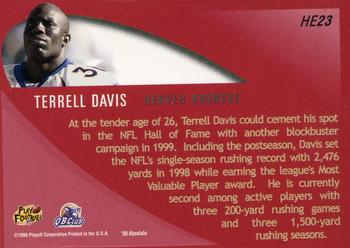 1999 Playoff Absolute SSD - Heroes #HE23 Terrell Davis Back