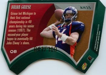 1999 Playoff Absolute SSD - Honors Silver #AH35 Brian Griese Back