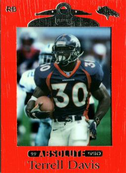 1999 Playoff Absolute SSD - Red #33 Terrell Davis Front