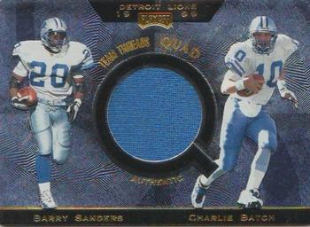 1999 Playoff Absolute SSD - Team Jersey Quad #TQ8 Barry Sanders / Charlie Batch / Herman Moore / Johnnie Morton Front