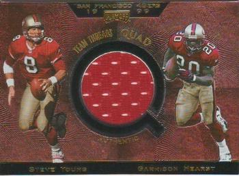 1999 Playoff Absolute SSD - Team Jersey Quad #TQ13 Steve Young / Garrison Hearst / Jerry Rice / Terrell Owens Front