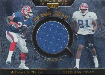 1999 Playoff Absolute SSD - Team Jersey Quad #TQ18 Antowain Smith / Peerless Price / Eric Moulds / Doug Flutie Front