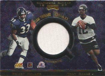 1999 Playoff Absolute SSD - Team Jersey Quad #TQ25 Jermaine Lewis / Chris McAlister / Priest Holmes / Tony Banks Back