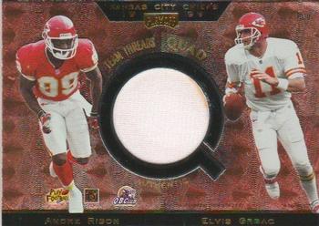 1999 Playoff Absolute SSD - Team Jersey Quad #TQ30 Bam Morris / Mike Cloud / Andre Rison / Elvis Grbac Back