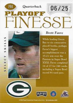 1999 Playoff Contenders SSD - Finesse Gold #194 Brett Favre Back