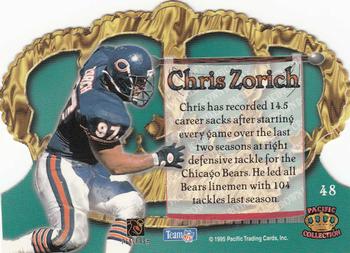 1995 Pacific Crown Royale #48 Chris Zorich Back