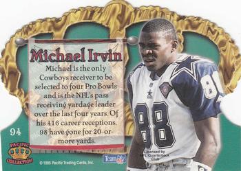 1995 Pacific Crown Royale #94 Michael Irvin Back