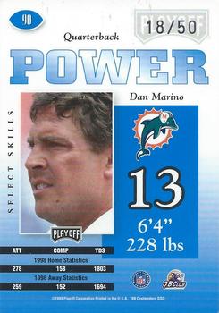 1999 Playoff Contenders SSD - Power Blue #90 Dan Marino Back